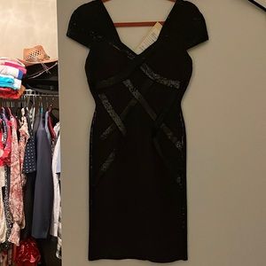 Sequin bandage mini dress